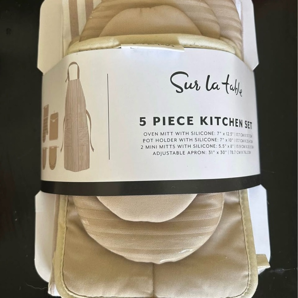 Sur La Table Beige 5 Piece Kitchen Set